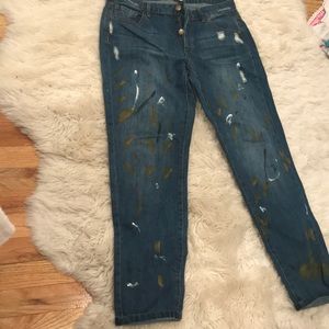Rachel Rachel Roy Denim Jeans with paint detailing